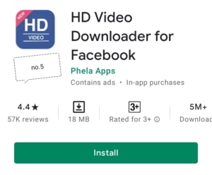 facebook video download karne wala app